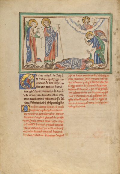 Saint John Praying to the Angel by Unbekannt Unbekannt